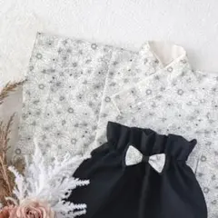 ベビー袴　ひな祭り　女の子　初節句　お食い初め　男の子　袴ロンパース　モノトーン