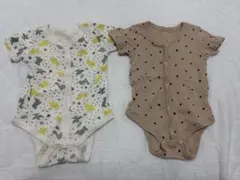 ベビー肌着　前あきロンパース　2枚セット
