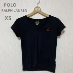 POLO RALPH LAUREN Vネック Tシャツ 黒　XS