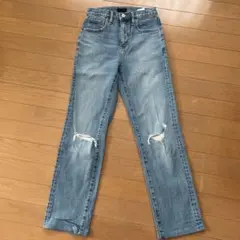 UNIQLO ダメージジーンズ ライトブルー　スリム　ストレート　22インチ