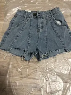 デニム ハイウエストショートパンツ