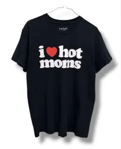 NEW451☆古着 i♡hot moms ブラック　プリントTシャツ メンズM