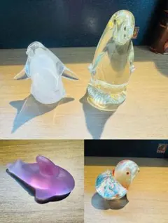 マルティグラス Multi Glass ガラス製鳥の置物 ツグミペア - メルカリ