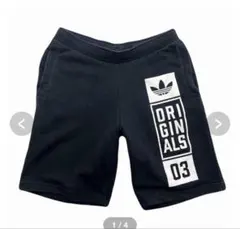 adidas originals スウェット ハーフパンツ ロゴ Lブラックのサムネイル