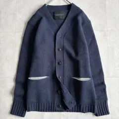 Sunny Clouds ウール混ニットカーディガン 紺 M 羽織り