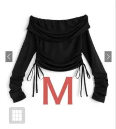 グレイル　ドロストリボンオフショルダーシアートップス[tw1219] ブラック