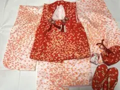 七五三 着物セット 赤とオレンジ