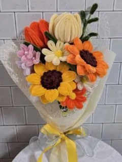 モールフラワー変更　オレンジ系　プレゼント用　枯れない花