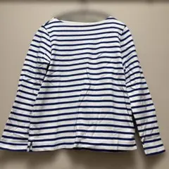 無印良品 白青ストライプ 七分袖カットソー