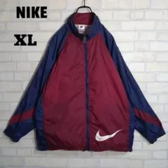 ナイキ★レアデザイン 90s 銀タグ 刺繍ロゴ 切替 ナイロンジャケット XL