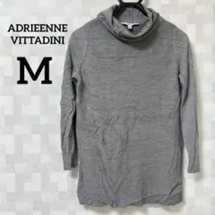 【M】グレー タートルネック 長袖 トップス シンプル カジュアル