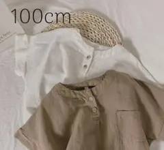 キッズボタン付シャツ✳︎100cm 韓国　子供服