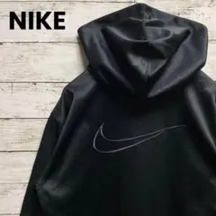P127a【入手困難】ナイキ　銀タグ　刺繍センターロゴ　ハーフジップ　パーカー
