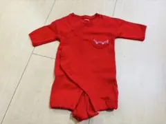 【美品】EDWIN ベビーロンパース レッド 50-60