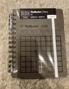 ロルバーンダイアリー 2026 モノラル　グレー　格子柄　M
