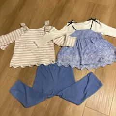 プティマイン　リボンスカラップT ズボンセット