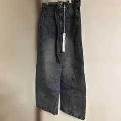 WYM LIDNM ビンテージウォッシュドカーブドデニム