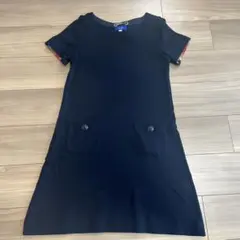 BLUE LABEL 半袖ワンピース 38 ネイビー　バーバリー　紺色　濃紺