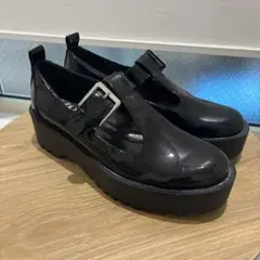 美品　ZARA バックルトラックソール　メリージェーン　厚底　Tストラップ　40