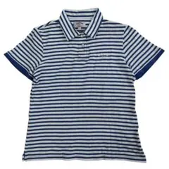 Callaway Golf M ポロシャツ 白青ストライプ