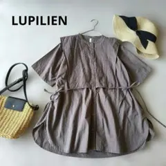 LUPILIEN ルピリアン ピンタックサイドリボン 半袖チュニックブラウスのサムネイル
