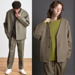 ENDER PRODUCTS ノーカラージャケット&イージーパンツ セットアップ