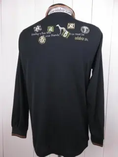 【値下げ】adadat 　アダバット　長袖ポロシャツ　黒　刺繍入り　ゴルフ　Mのサムネイル