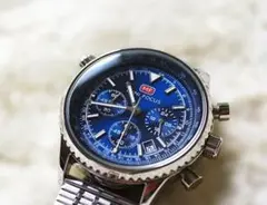 クロノグラフ 時計 ブルー クォーツ 動作品のサムネイル