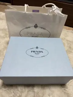 PRADA 靴用 空箱 ショップ袋付き　インテリアギフト　ブルー箱