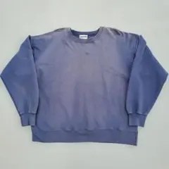 90s USA古着 茄子紺 鬼フェード Hanes スウェット L コットン90