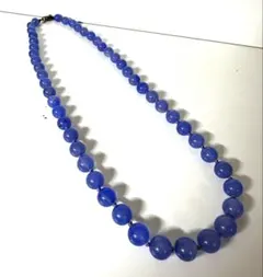 SILVER刻印 ブルービーズネックレス ヴィンテージ調