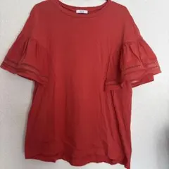 a.v.v半袖 Tシャツ オレンジ フリル袖のサムネイル