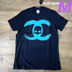 HYDROGEN【M】Tシャツ スカルロゴ ブラック ブルーのサムネイル