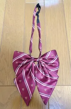 ワインレッド ストライプ柄 リボン