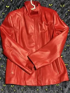 羊革 ライダースジャケット レッド