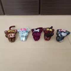 可愛いい猫のぬいぐるみ5個(中は洗濯バサミ）セット