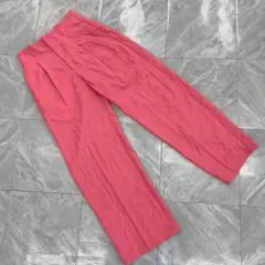 GU ワイドパンツ ピンク ポリエステル ゴムウエスト Lサイズ シンプル