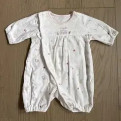 ホワイト 花柄 アニマル刺繍 ツーウェイ・ドレスオール