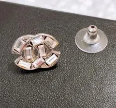 シャネル シルバーストーンピアス CHANEL 片耳用　片耳はジャンクおまけ