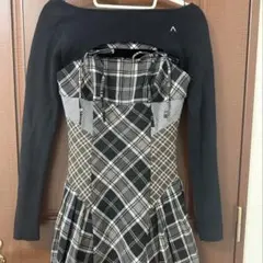 andmary Nadia check pleats mini dress - メルカリ