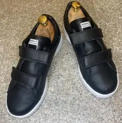 美品 アディダス ファスト 黒 レザー 23cm スタンスミス ベルクロ