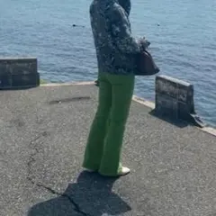 JEANASIS グリーン ブーツカットデニム