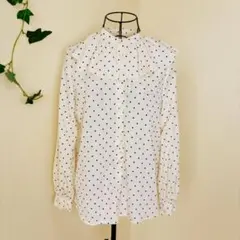 GU 圓點 披肩領 襯衫 S 寬領