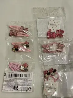 ミニーマウスデザイン ヘアピンセット、ヘアゴム　セット