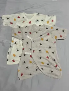 ベビー肌着 2枚セット おにぎり柄 半袖