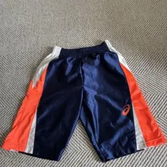 ASICS バスケットバレーボールパンツ ネイビー/オレンジ サイズ140