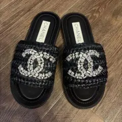 CHANEL ♡ フラットサンダル 37 ピンク 夏 旅行 ビーチ ココビーチ