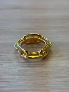 【人気】HERMÈS エルメス スカーフリングゴールド系上品アクセント