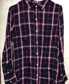 バナナリパブリック シワ加工チェックシャツ