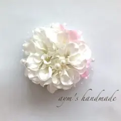 ダリア&桜　ホワイトピンク　2wayコサージュ　結婚式　卒業式　入学式　入園式